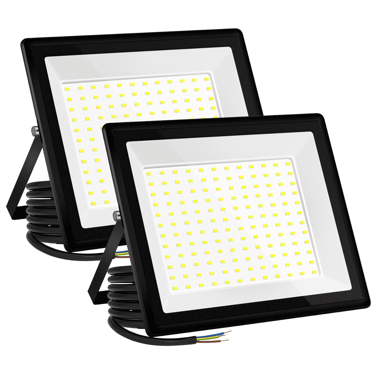 Focos LED Exterior 150W Industrial 16500LM 6500K Luz Día IP66 Impermeable, Disipación Térmica Eficiente, Ahorro 85% Proyector led exterior para Patios/Jardines/Almacenes/Garajes (2pcs)