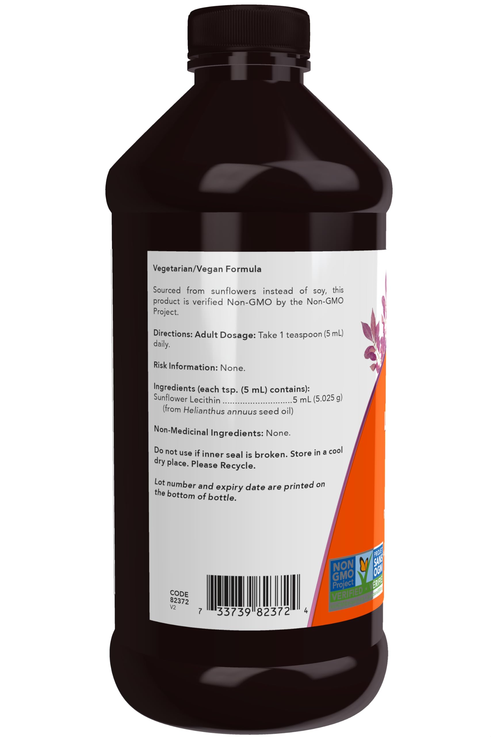 Now Foods Sunflower Liquid Lecithin Non-Gmo 473Ml 1