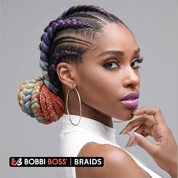 Bobbi Boss Just Braid Pre-feathered Braiding Hair 54 Synthetic Fiber for Twisting Crochet Box Braids Extension 8 PACK (1B)