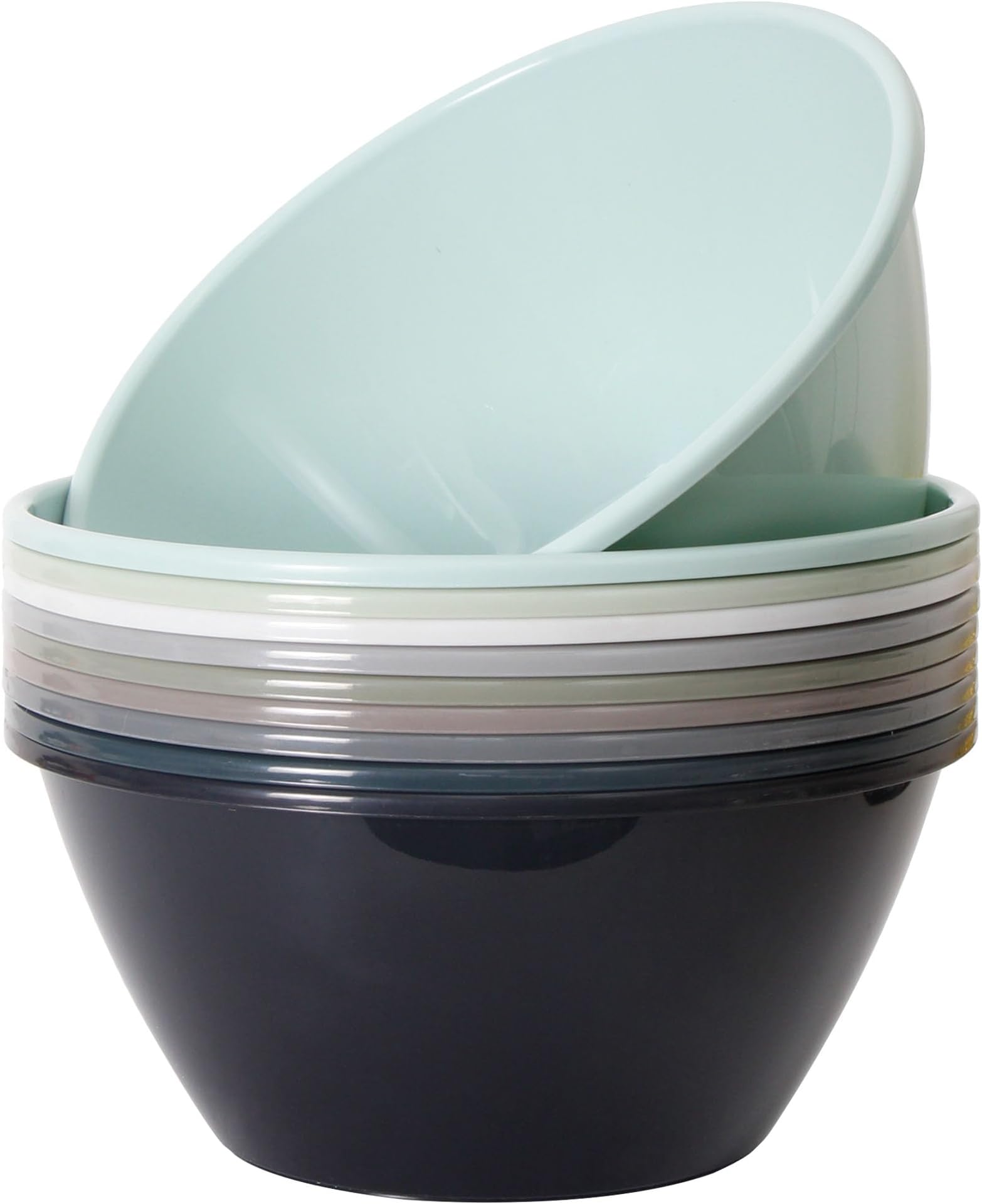 Youngever 9 Pack 2400ML Plastic Mixing and Serving Bowls, Popcorn Bowls, Salad Bowls, Chip and Dip Serving Bowls, Set of 9 (Urban)
