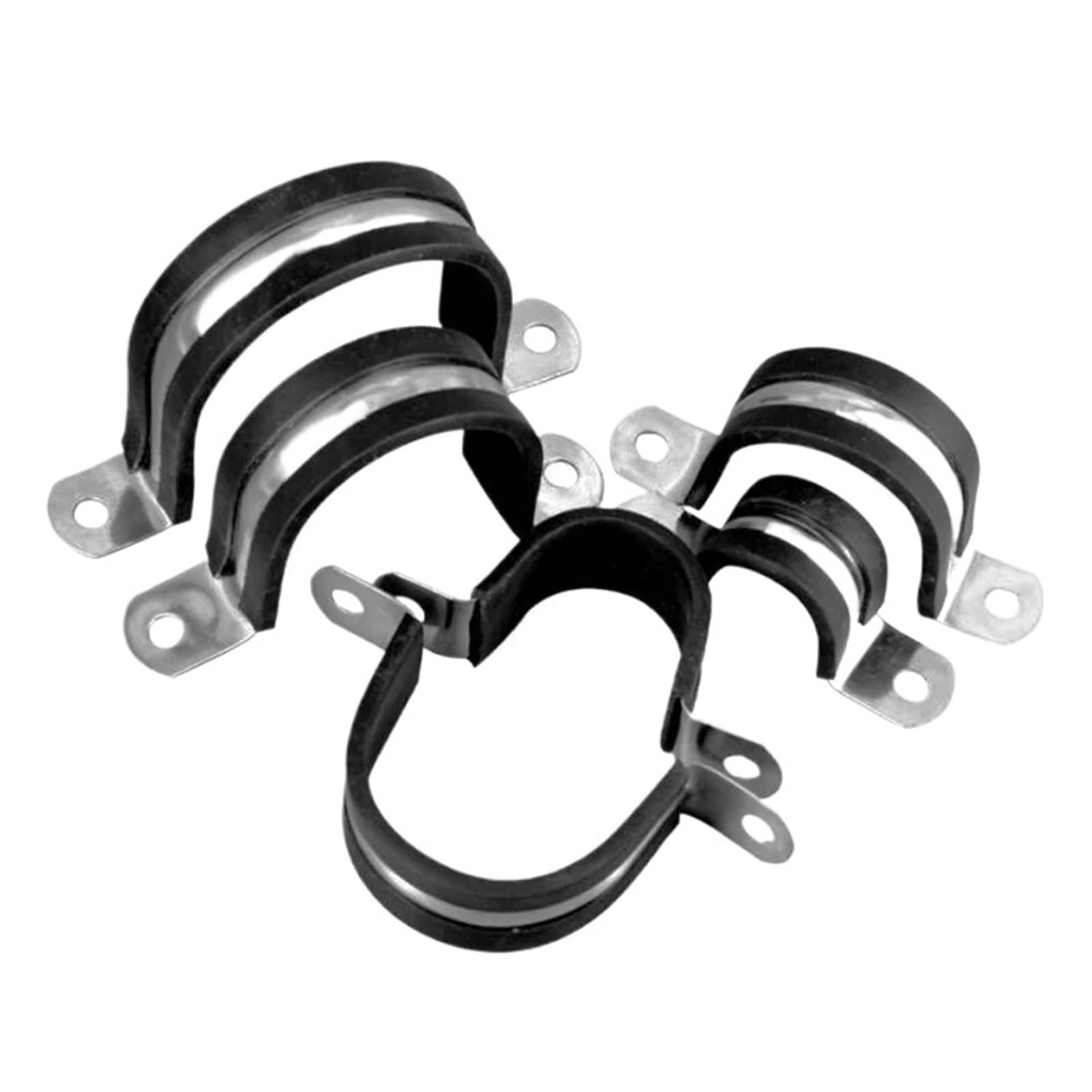 Collier de serrage de sangle de selle de type U/R - Collier de serrage pour tuyau d'eau - Bande de caoutchouc - Absorption des chocs - Anneau de gorge en acier inoxydable 304 (type R M100 (1 pièce))