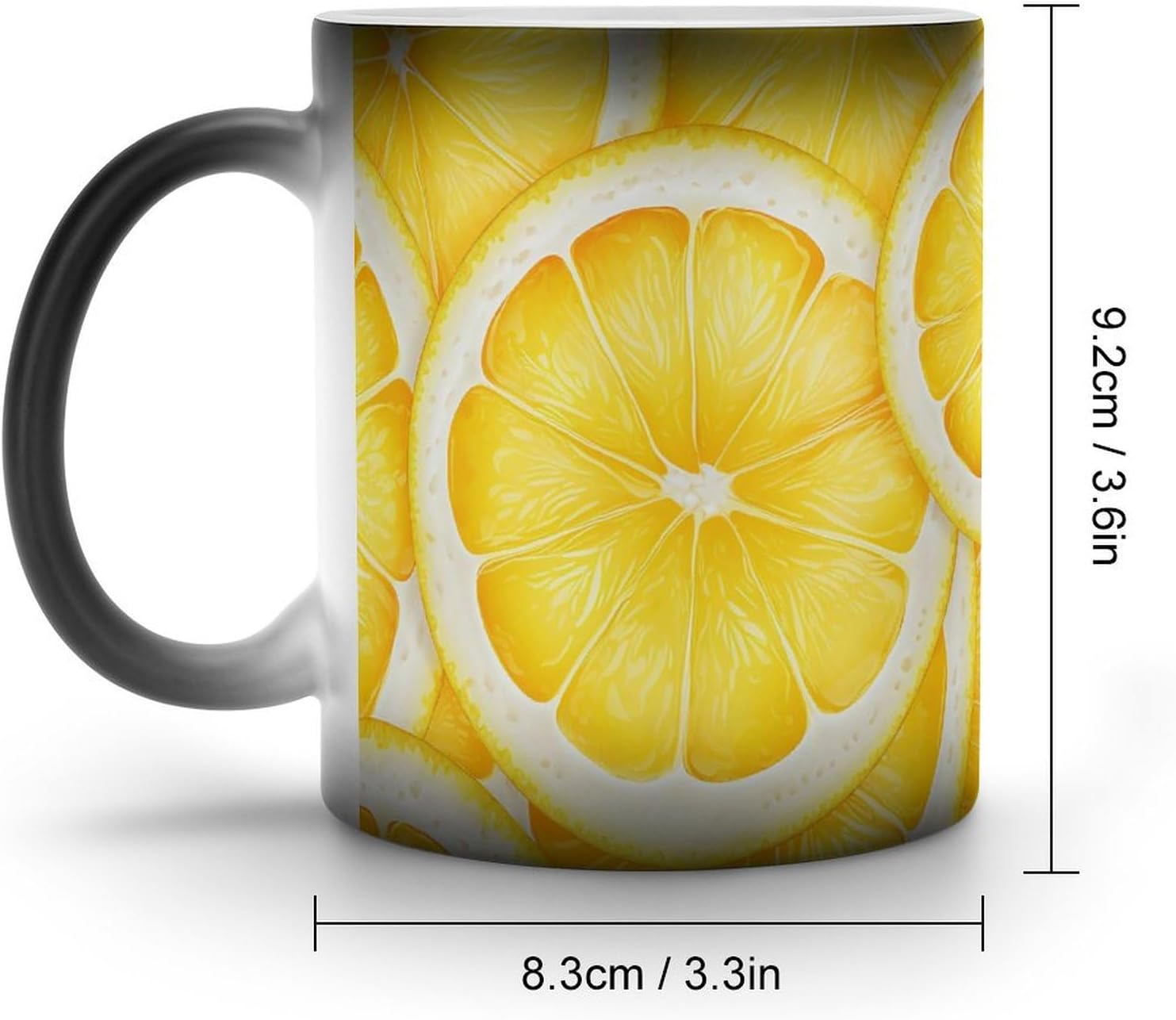 Color Changing Cups,Lemon Slice Pattern Printed 11 Oz Ceramic Cups for Birthday Men Women