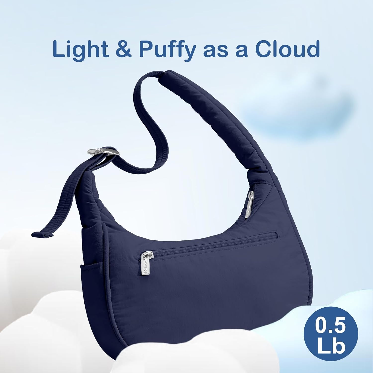 TOPDesign Quilted Puffer Shoulder Bag for Women, Trendy Lightweight Hobo Crescent Bag with Adjustable Strap - Image 4