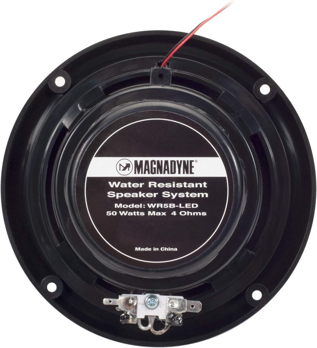 5.25” Water Resistant Coaxial Speakers with Blue LED Lights for Marine, RVs, & Hot Tubs – Pair