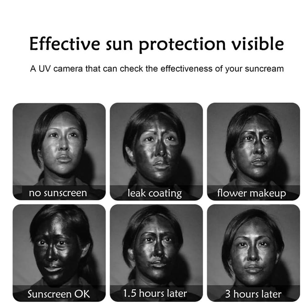 Mini caméra UV portable efficace protection solaire visible et démaquillage détection de protection solaire visage protection solaire pour iPhone téléphone Android (pour type C)
