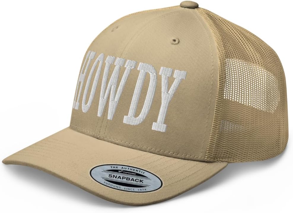 NX Howdy Embroidered Trucker Hat Curved Bill Mid Crown Snapback Western Country Cowgirl Cowboy Cap