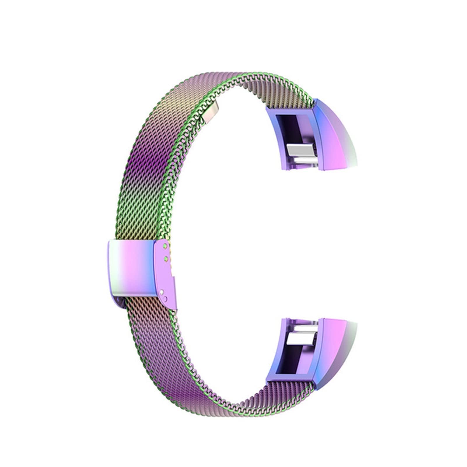 BUIEX Metal Band Compatible With Alta HR/Alta Wristbands Stainless Steel Bracelet Replacement Watch Band Compatible With Alta HR Strap (Color : Rainbown, Size : Fitbit Alta)