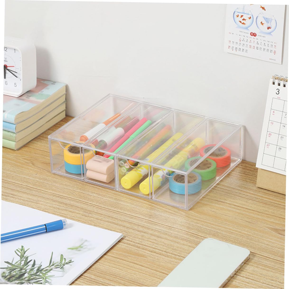 Caja Transparente para Gafas y Joyas 4 Capas Acrílico Multifuncional Organizador Almacenamiento Escritorio 2 Piezas Hogar y Tienda