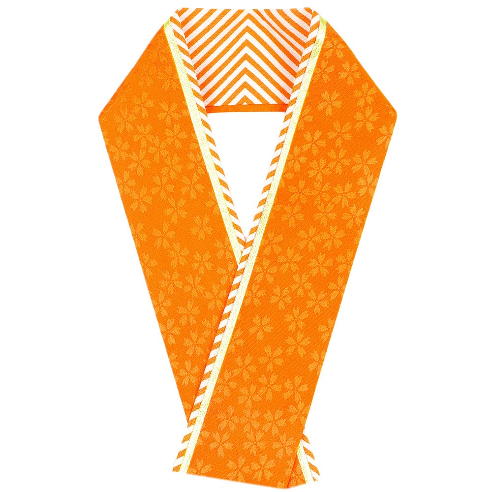 Amazon | 重ね衿 伊達衿 正絹 オレンジ 山吹色 白 オフホワイト