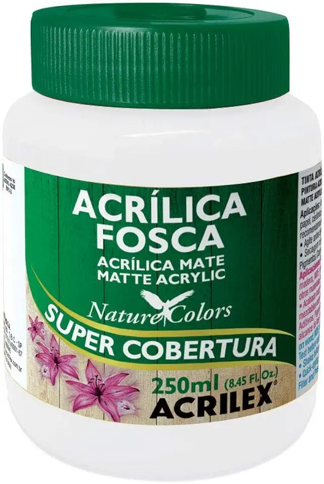 Tinta Acrílica Fosca - Nature Colors Acrilex 250 ml Branco - 519