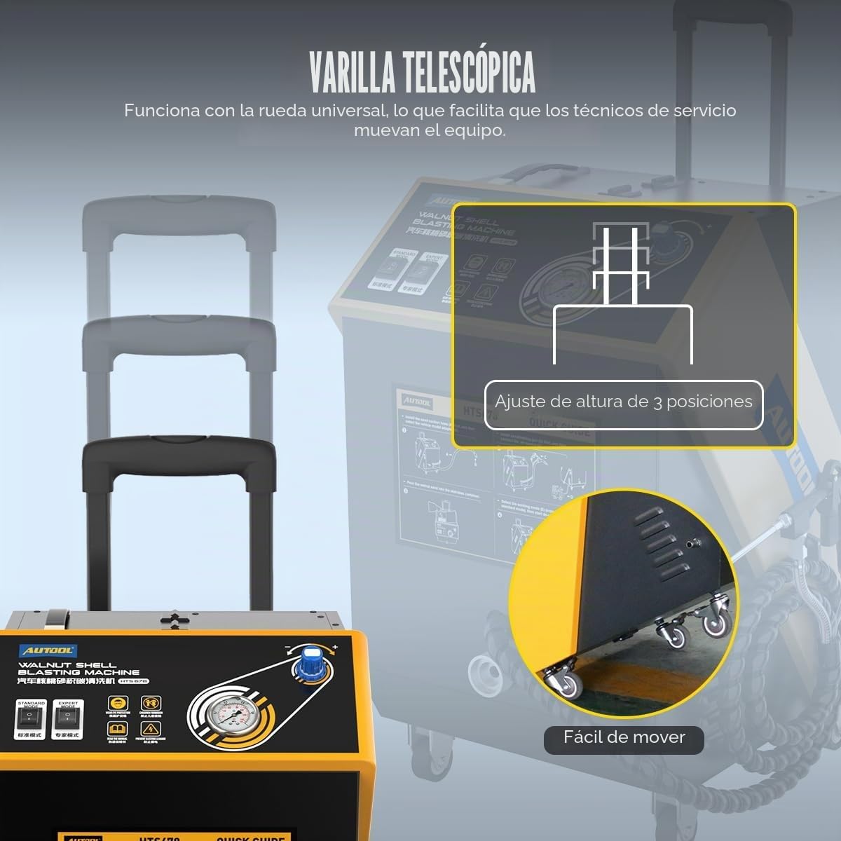 AUTOOL Máquina de Chorro de Arena, Motor automotriz Válvula de tubería de admisión Máquina Limpia Sistema Valvetronic Nuez