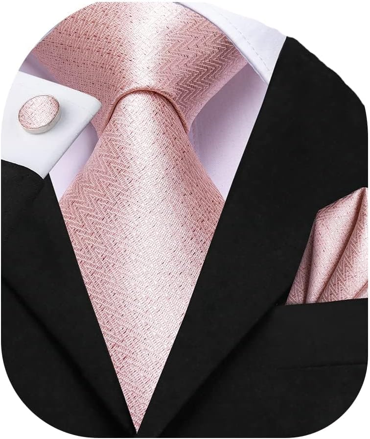 Dubulle Mens Paisley Floral Silk Tie for Men Striped Necktie and Pocket Square Cufflinks Set Wedding Business