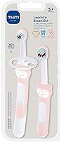 Vista 12 de MAM Juego de brochas para aprender a cepillar (1 cepillo de dientes para bebé, 1 cepillo de entrenamiento, 1 escudo de seguridad), cepillos de Azul