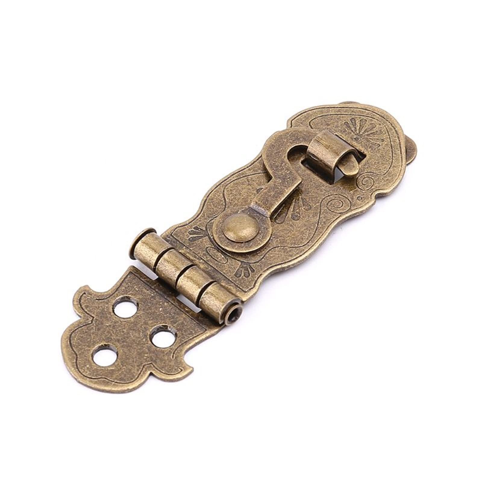 Nvsfzgiyg Bronze Tone Wooden Box Toggle Lock Metal Buckle Antique Hasp Latch