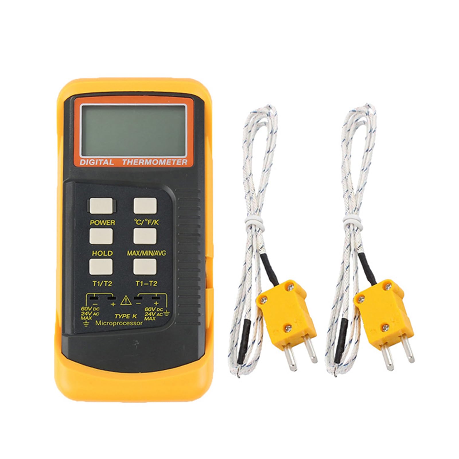 Thermomètres portables de type K avec mode Kelvin Celsius Fahrenheits et fonction d'auto-étalonnage Compteur de température industrielle