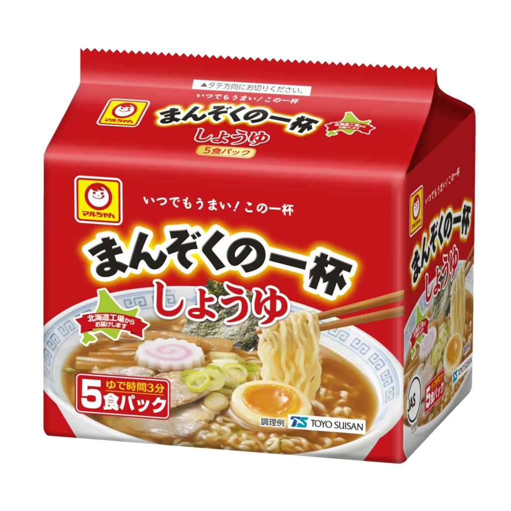マルちゃん まんぞくの一杯 しょうゆ (83g×5食パック×6袋 / 計30食 ) インスタントラーメン 即席 ラーメン ( 香味野菜と胡椒を利かせた 醤油味 スープ ) 醤油ラーメン 東洋水産