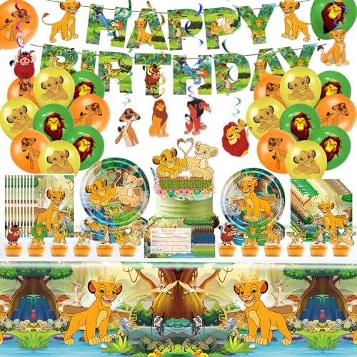 Vaisselle Roi Lion et ballons pour créer un anniversaire magique dans votre salon