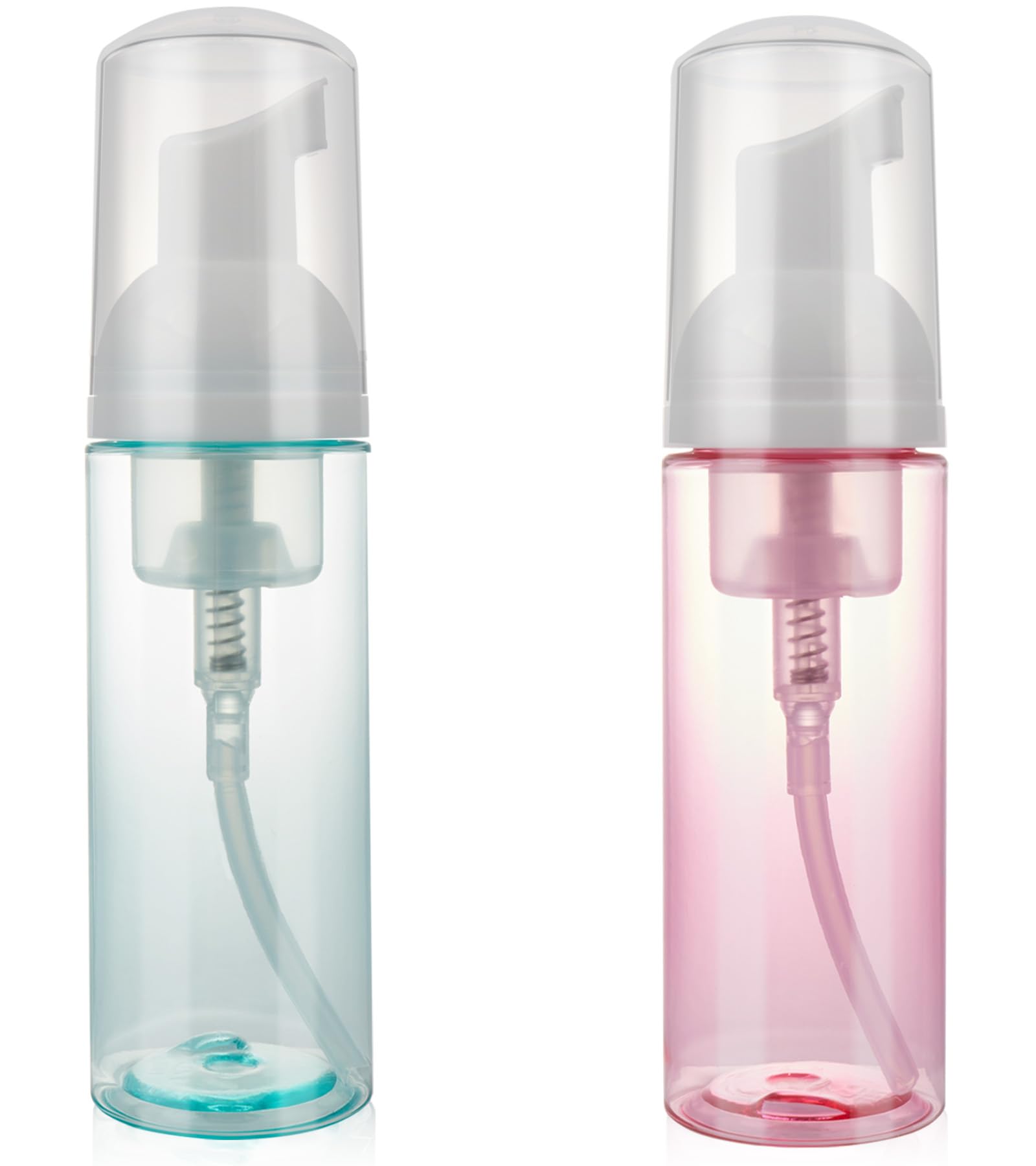 2oz Foam Pump Bottle - Travel Size Leak-Proof Mousse Containers, Plastic Clear Refillable Foaming Soap Dispenser for Hand Wash, Shampoo, Lash Cleanser