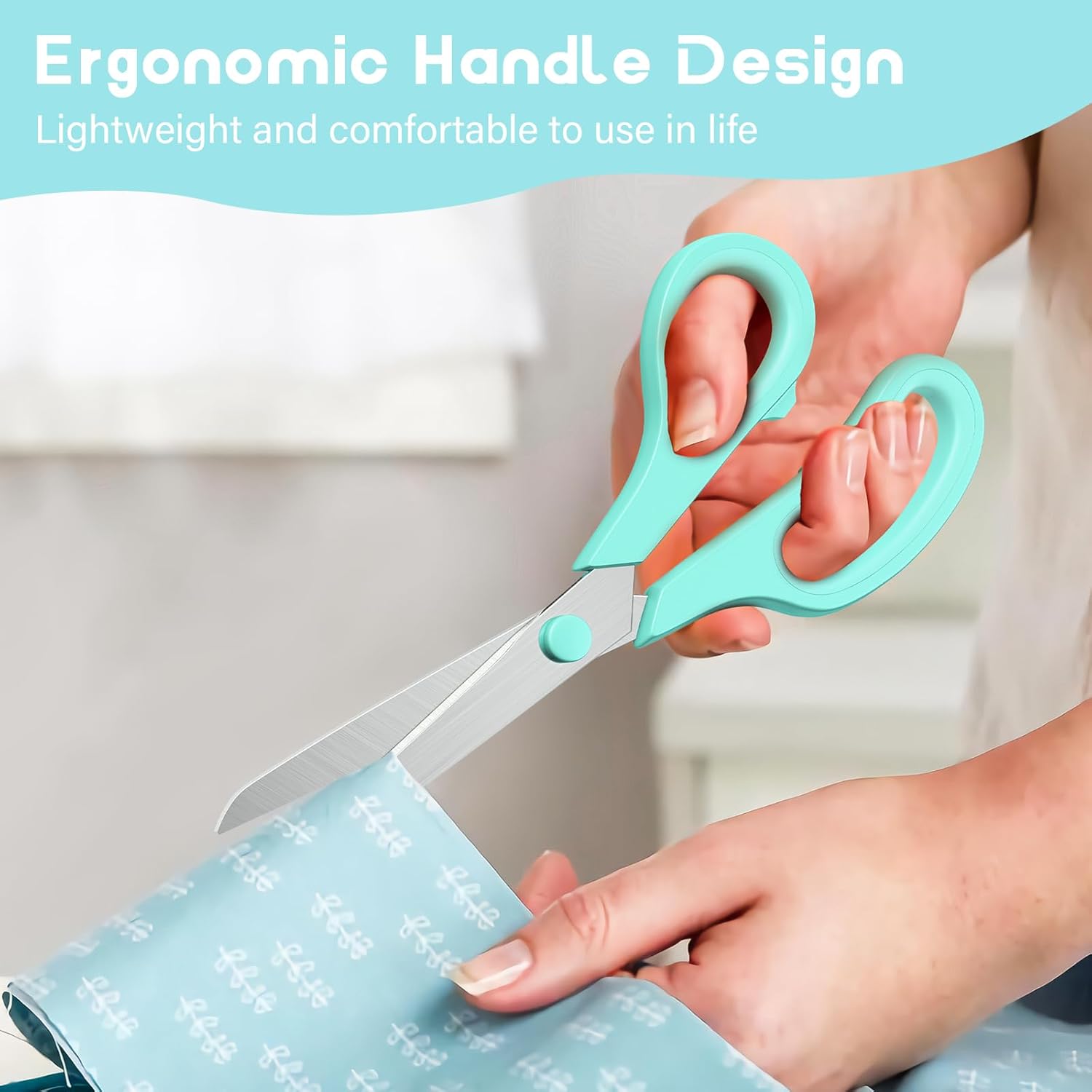 Scissors Set, 8" All Purpose Scissors Pack with Comfortable Handles, Sharp Scissors for Office School Craft Home, Teacher/Class/Student Scissors, Right/Left Handed (24 PACK)