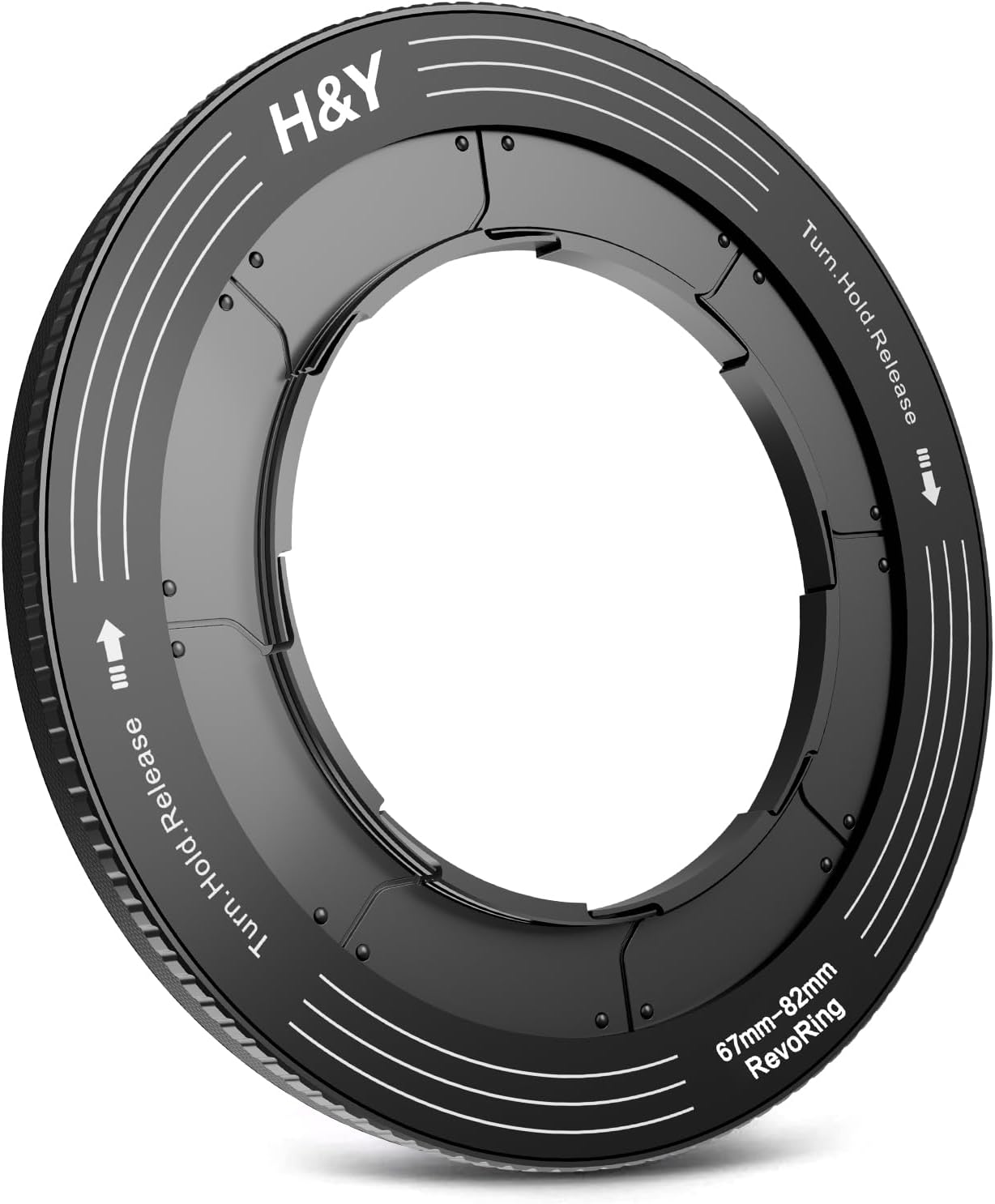 H&Y RevoRing Adjustable Step Up Ring 67-82mm to 82mm, Variable Lens Filter Adapter Ring, Universal Stepping System fits 67 72 77 82mm, Black