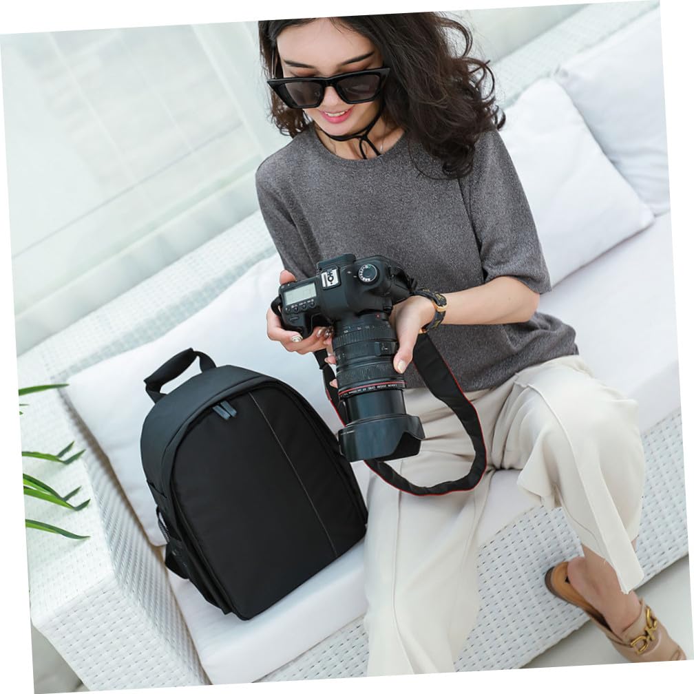 Zerodeko Zaino per Fotocamera Scomparti Multipli, Borsa Portatile per Accessori Fotografici, Spallacci Regolabili per Viaggi e Attività All’aperto