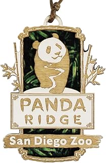 San Diego Zoo Panda Ridge Wooden Ornament, Giant Panda, Laser-Cut Wood, Holiday Souvenir & Keepsake