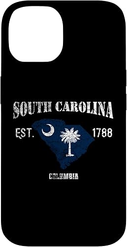 Miniatura 4 de Funda para iPhone 13 Vintage South Carolina con bandera y mapa del estado de EE. UU., Columbia Tee Case