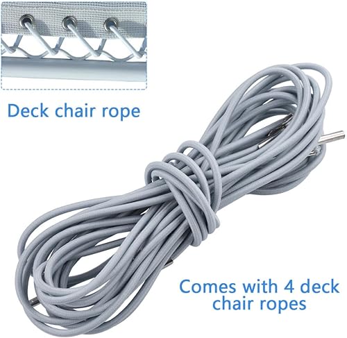 Miniatura 4 de Yardwe Juego de 4 cordones de repuesto para silla antigravedad, cable de reparación para sillas reclinables, kit de cordones de repuesto para silla