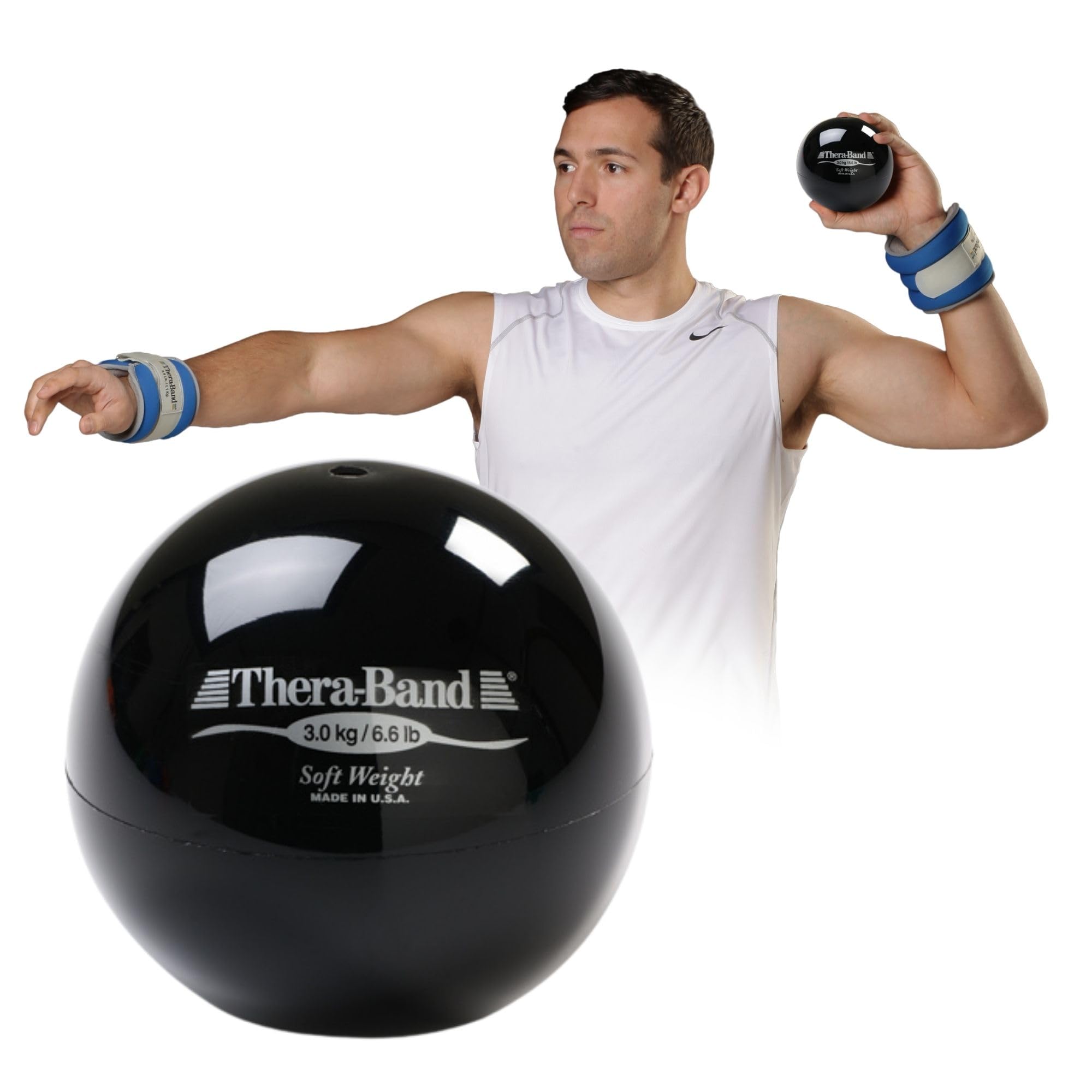 Photo 1 of THERABAND Soft Weight 6.6 Lb, 4.5" Ball-Shaped Isotonic Exercise Balls for Physical Therapy, Weighted Ball Set for Pilates, Shoulder Strength & Rehab, Color-Coded, Portable & Easy to Grip