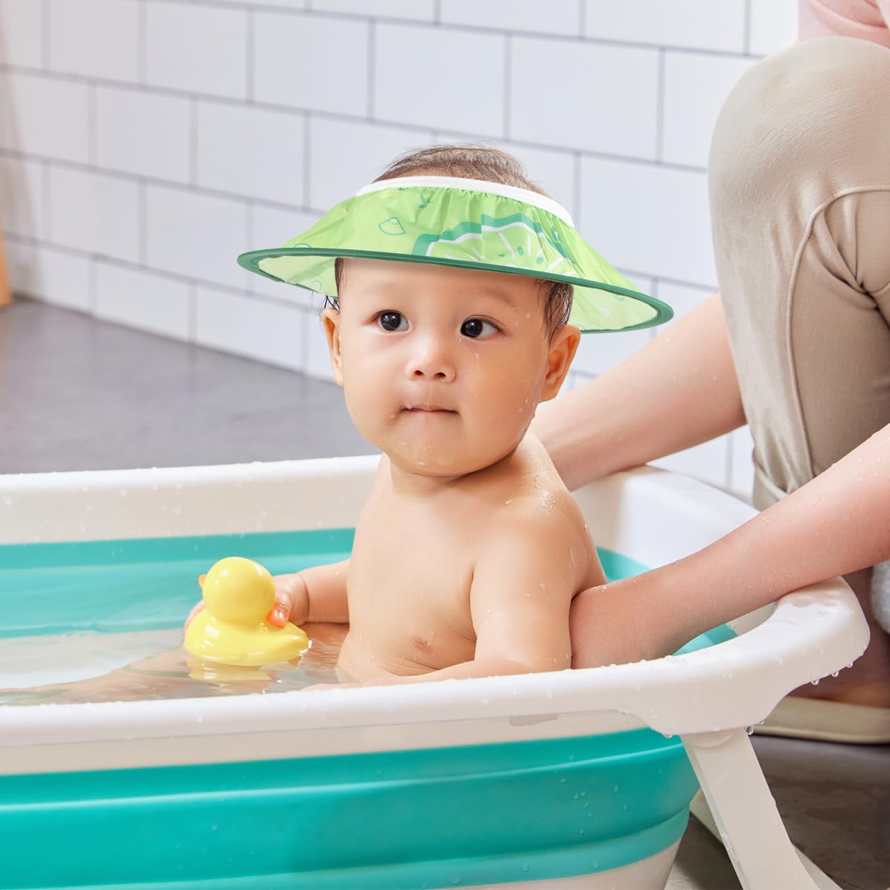 Shampoo Shield Adulto Bambino Shampoo Cap Baby Visiera Bagno Bambino Cappello Per Bambino Bella Doccia Tpe Cuffia Doccia Il Cerchio Cappello Verde per Bambino Adulto Lavaggio Dei Capelli Scudo