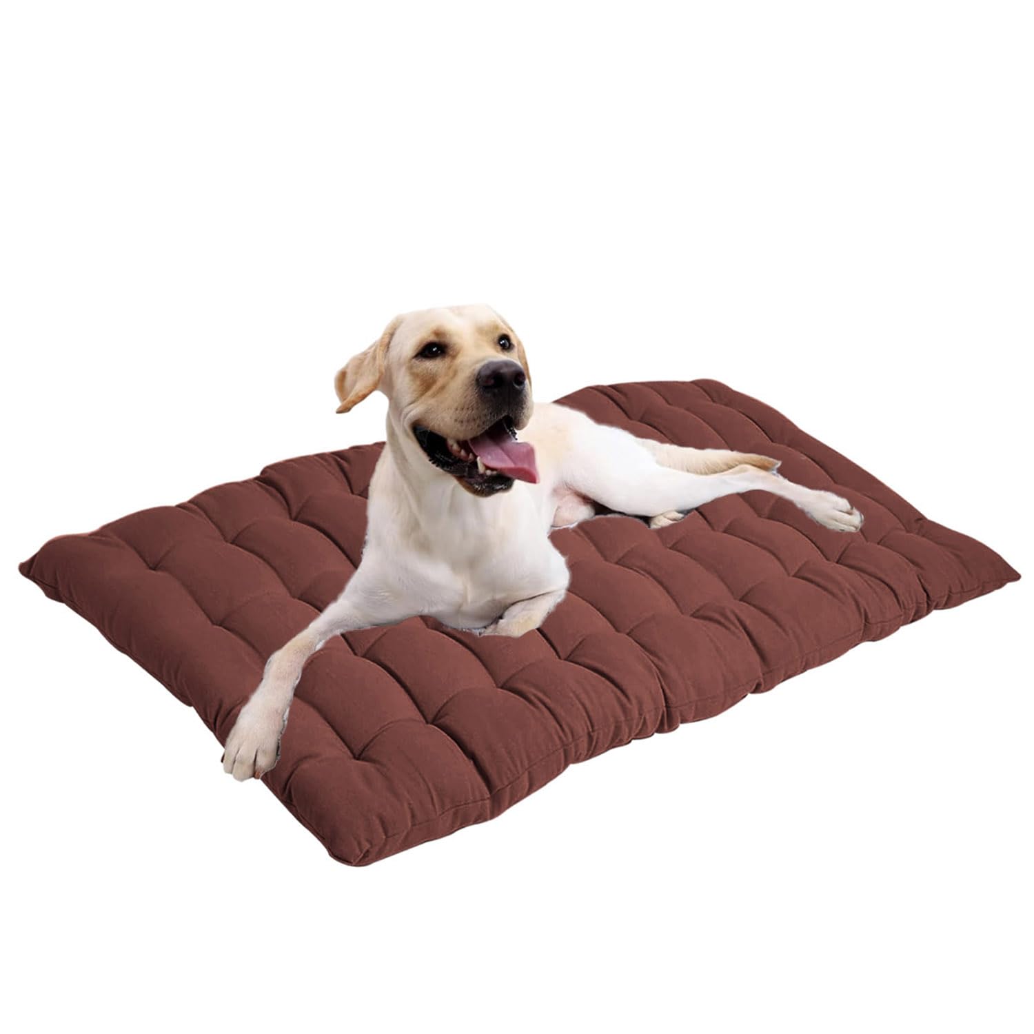 Waigg Kii Large Dog Bed Cotton Crate Mattress,Calming Crate Dog Mattress Bed Anti Anxiety XXL,Washable Large Dogs Pet Beds Mats for Medium Large Dogs (Brown,100 * 50CM)