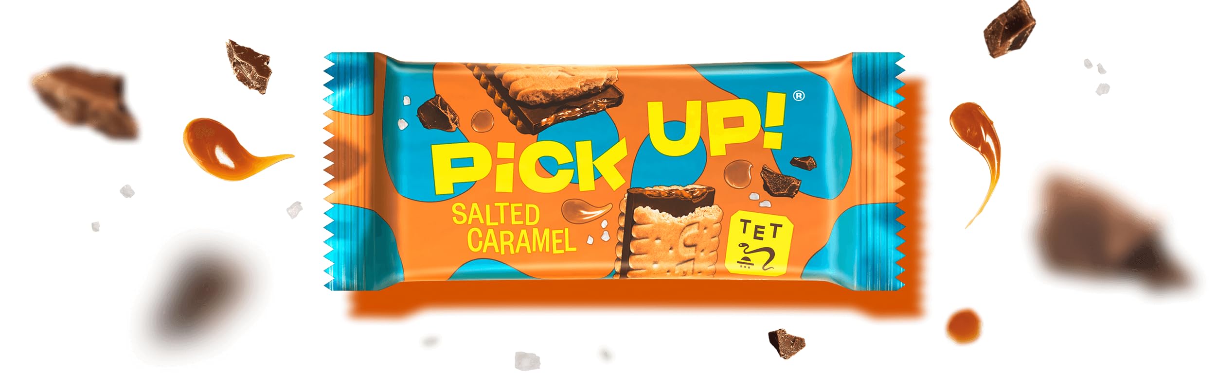 Italian Gourmet Pick Up Salted Caramel biscotti 20 x 128g, Schoko-Keksbar | Dolce con ripieno cremoso, Milchschokolade mit Salzkaramellnote für die, Gesamtnettogewicht 2,56 kg + Kostenlos Polpa 400g