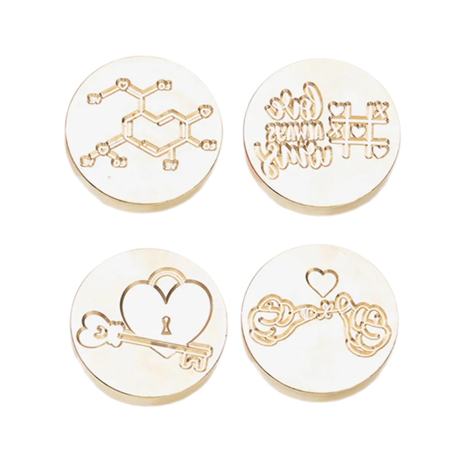 Msioytog 4Pcs Wedding Sealing Stamp Head for Wedding Invitations Envelope Scrapbooking Embossed Sealing Stamp Replacements Love Head