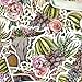 Navy Peony Geometric Terrarium and Cactus Stickers Pack (15 Pieces) | Cute Waterproof Stickers for Laptops, Skateboards, and Phones | Cool Stickers for Scrapbooks, Planners and Journals