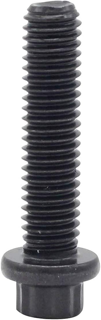 (20pcs) BelMetric M6X25 Metric External 12-Point Hardened 12.9 Flange Bolt, ASME-ANSI B18.2.5M, Black Phosphate, BTP6X25BLK-20