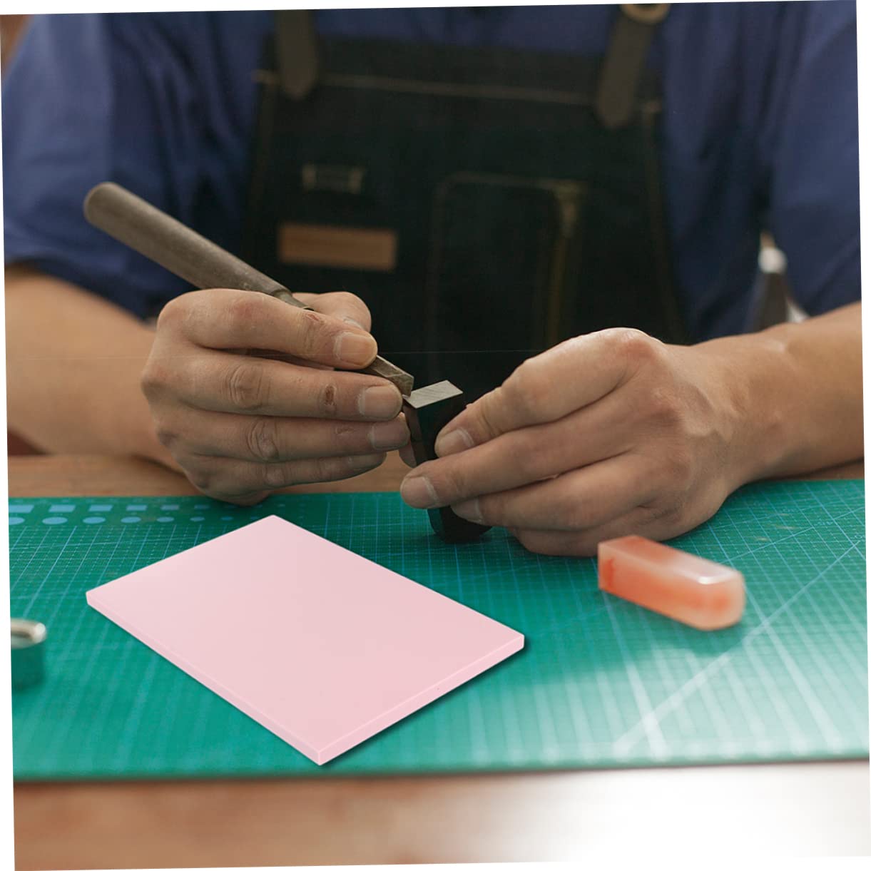 HOODANCOS 6 Pack White Pink Rubber Carving Blocks DIY Crafts Material Engraving Blocks for Stamps