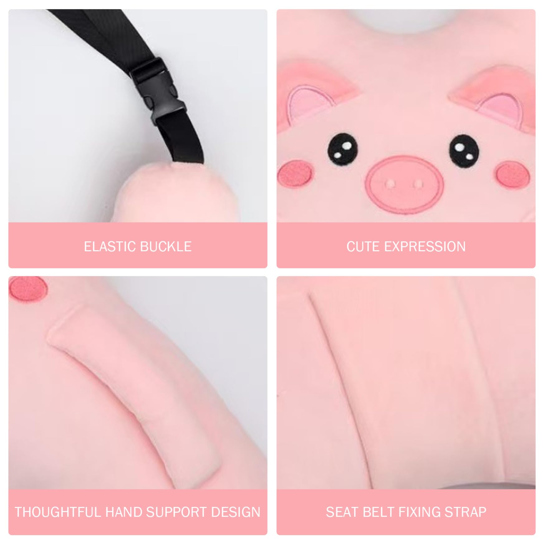Oreiller de Voiture pour Enfants en Forme de H, Support tête réglable, Oreiller Voiture pour Enfants avec poignée, Lavable en Machine pour Un Meilleur Sommeil, Style 1