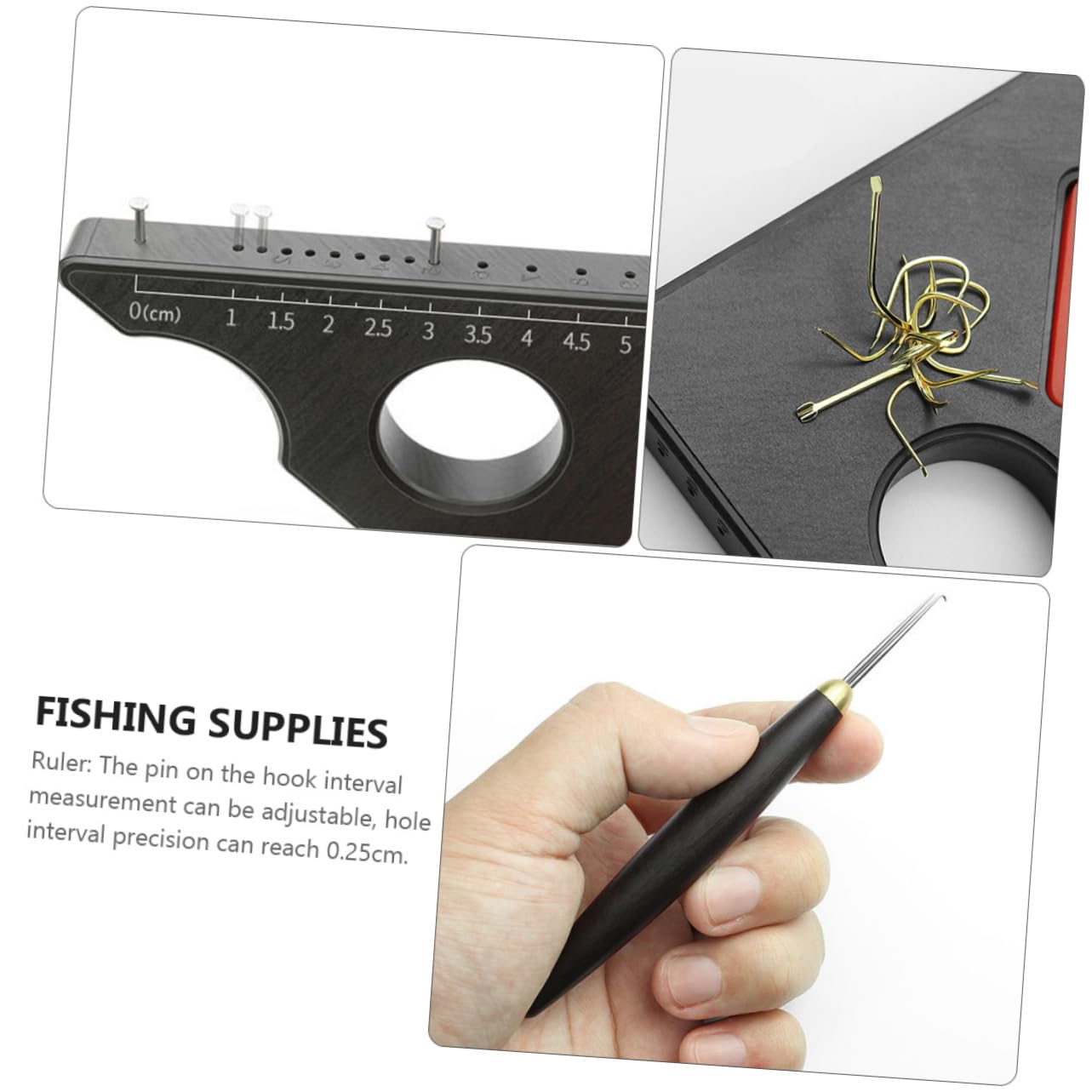 Toddmomy 2juegos Herramientas para Atar De Pesca Regla Magnética y Clip De Línea Dispositivo para Medir y Atar Cuerdas De Pesca para Pescadores