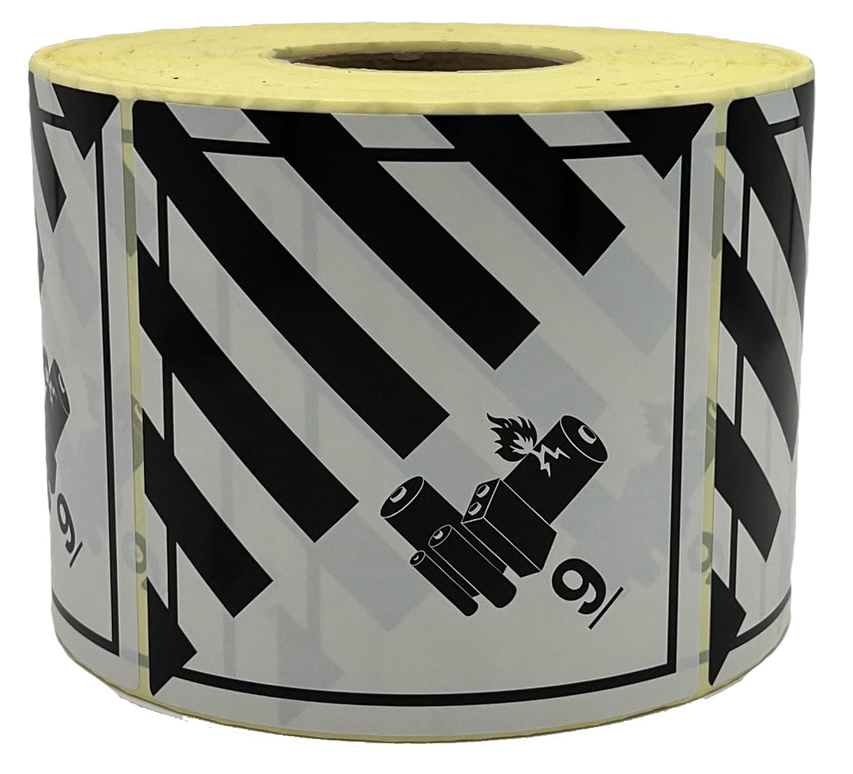 Rouleau de 1000 étiquettes ADR pour marchandises dangereuses - Classe 9A - Batterie au lithium - 100 x 100 mm