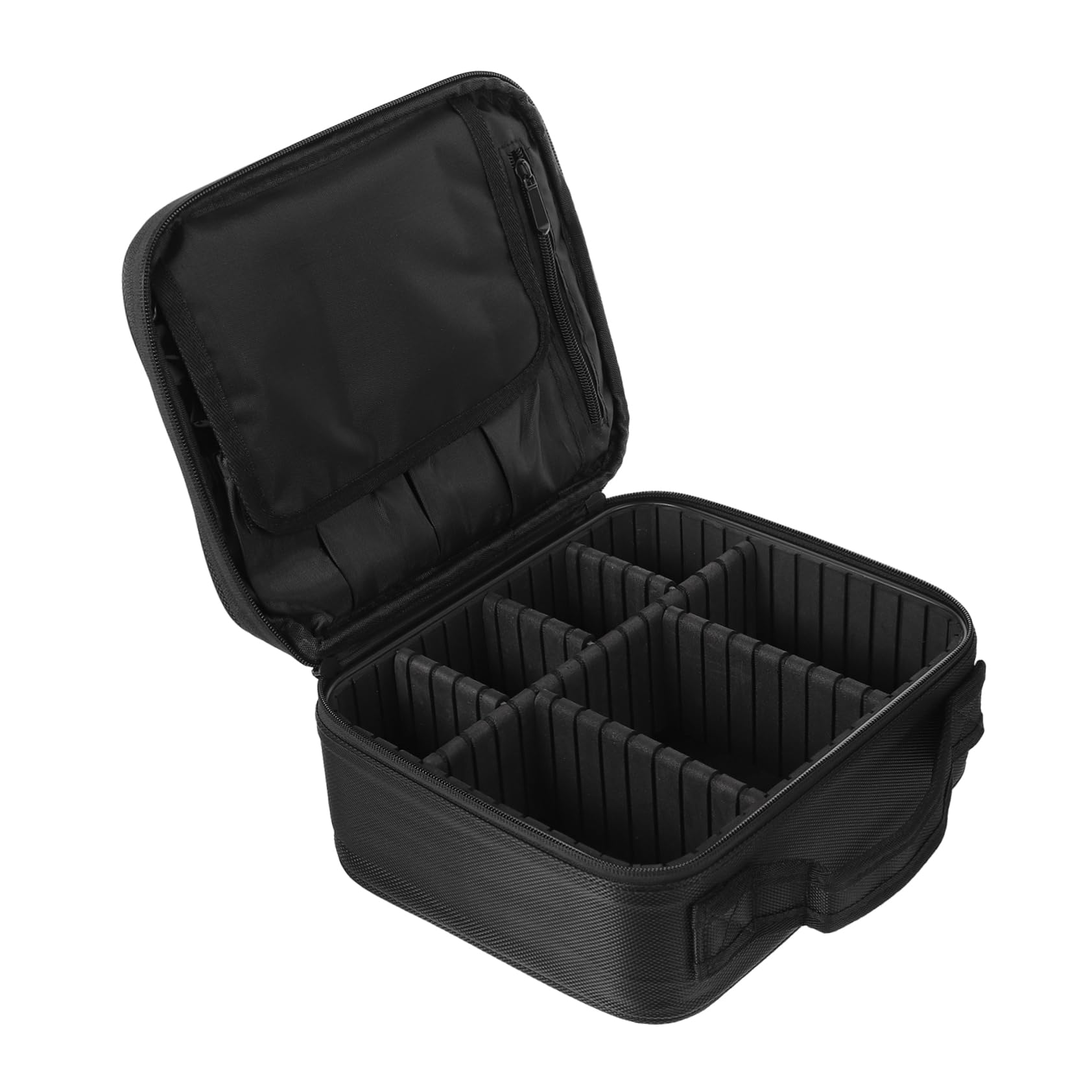 Trousse de Toilette de Voyage Multicouche, Nylon Noir, Portable