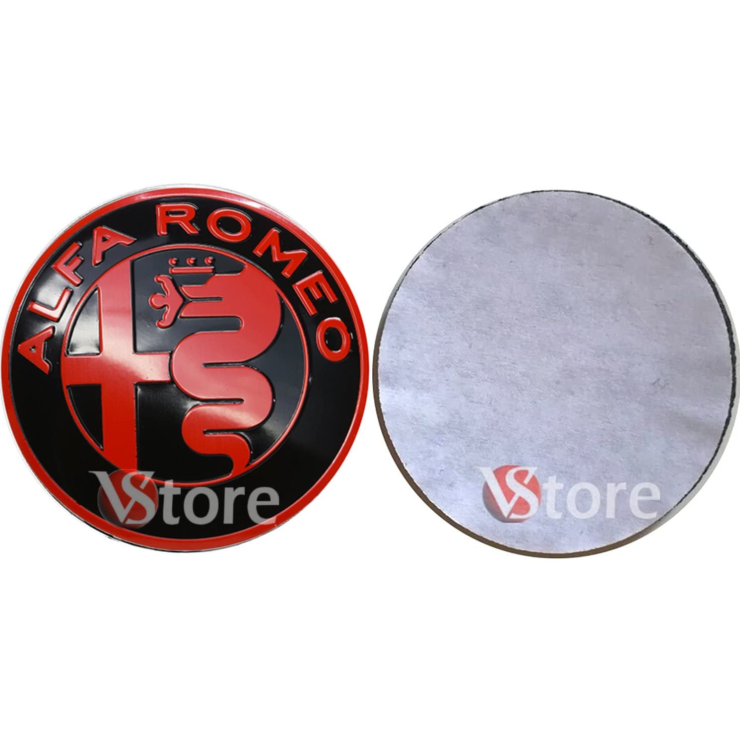 Logo per Volante Sterzo FREGIO Stemma Compatibile con Alfa Romeo Auto MY 2016 Rosso Nero Logo 40mm Giulietta, Mito, 147, 159, 156, 4c, Brera