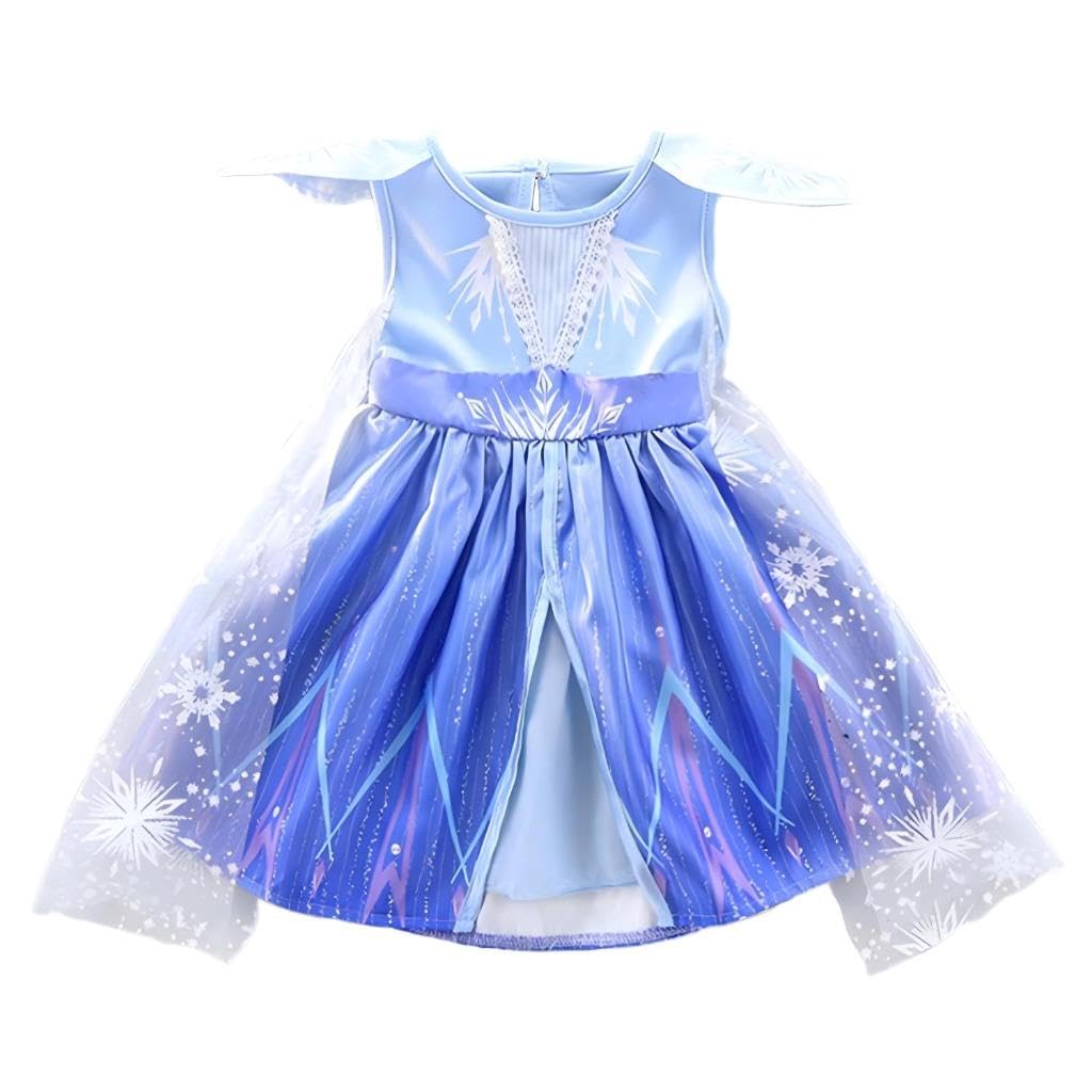 Lito Angels Vestito Costume da Regno di Ghiaccio 2 Principessa con Strascico e Accessori per Bambina, Blu
