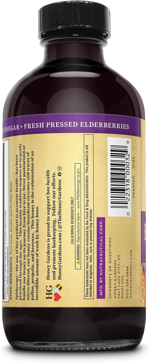 ZAND Elderberry & Honey Immune Syrup - Black Elderberry Syrup for Adults & Kids, Natural Throat Defense Wellness Supplement with Propolis & Organic Apple Cider Vinegar - 8 Fl Oz