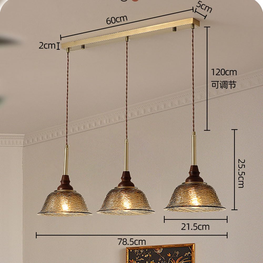 Wisząca Do Restauracji W Stylu Francuskim I Chińskim, Główny Bar Oświetleniowy, Lada Wyspowa I Wisząca Do Małych Posiłków, Amerykańskie, Retro-Kawiarniane, Trójgłowe Szklane Żyrandole