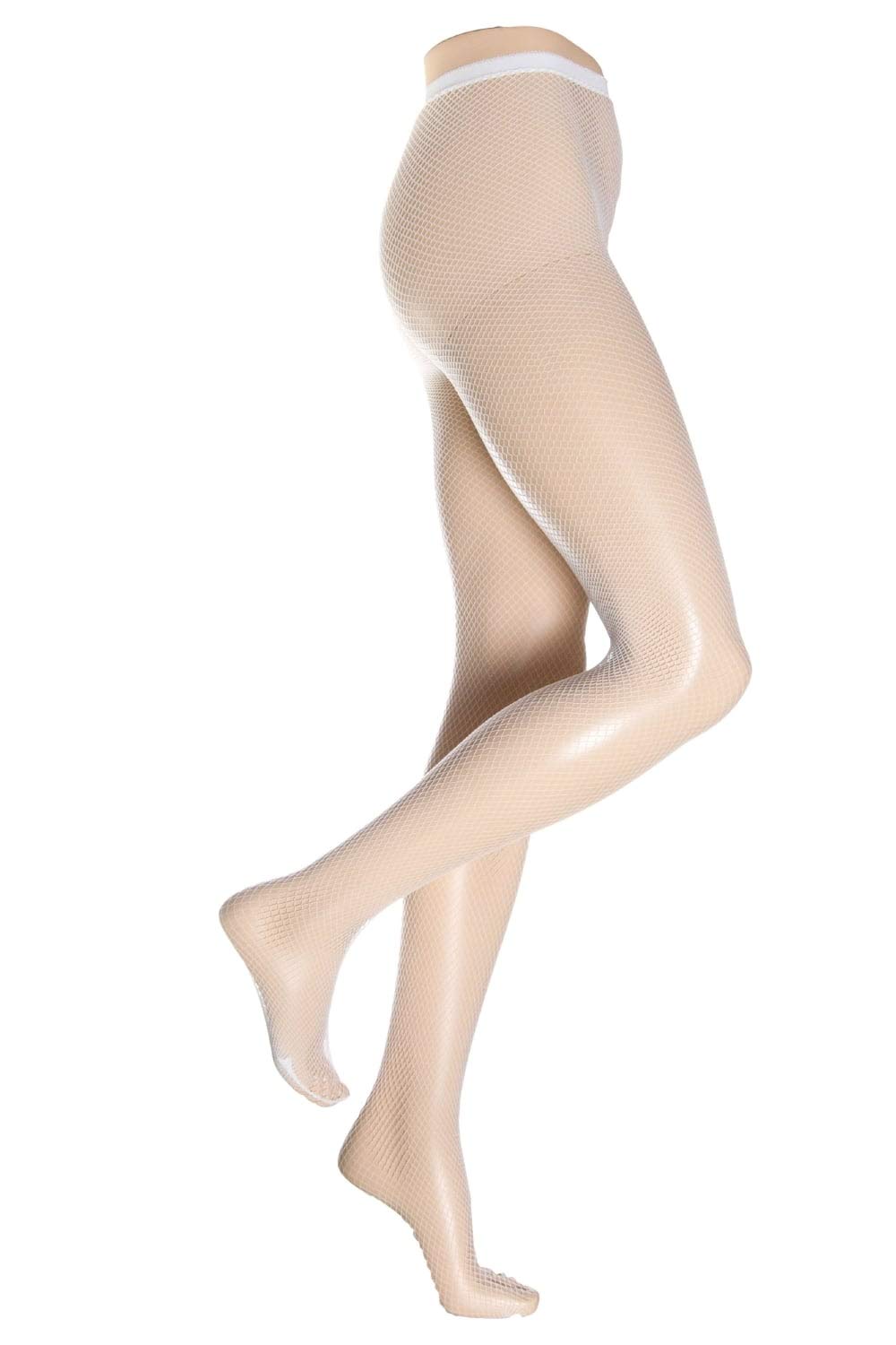Mytoptrendz Women's White Mytoptrendz® Fishnet Tights Elastic Waist Micro Net Pantyhose For Girls (, Medium)