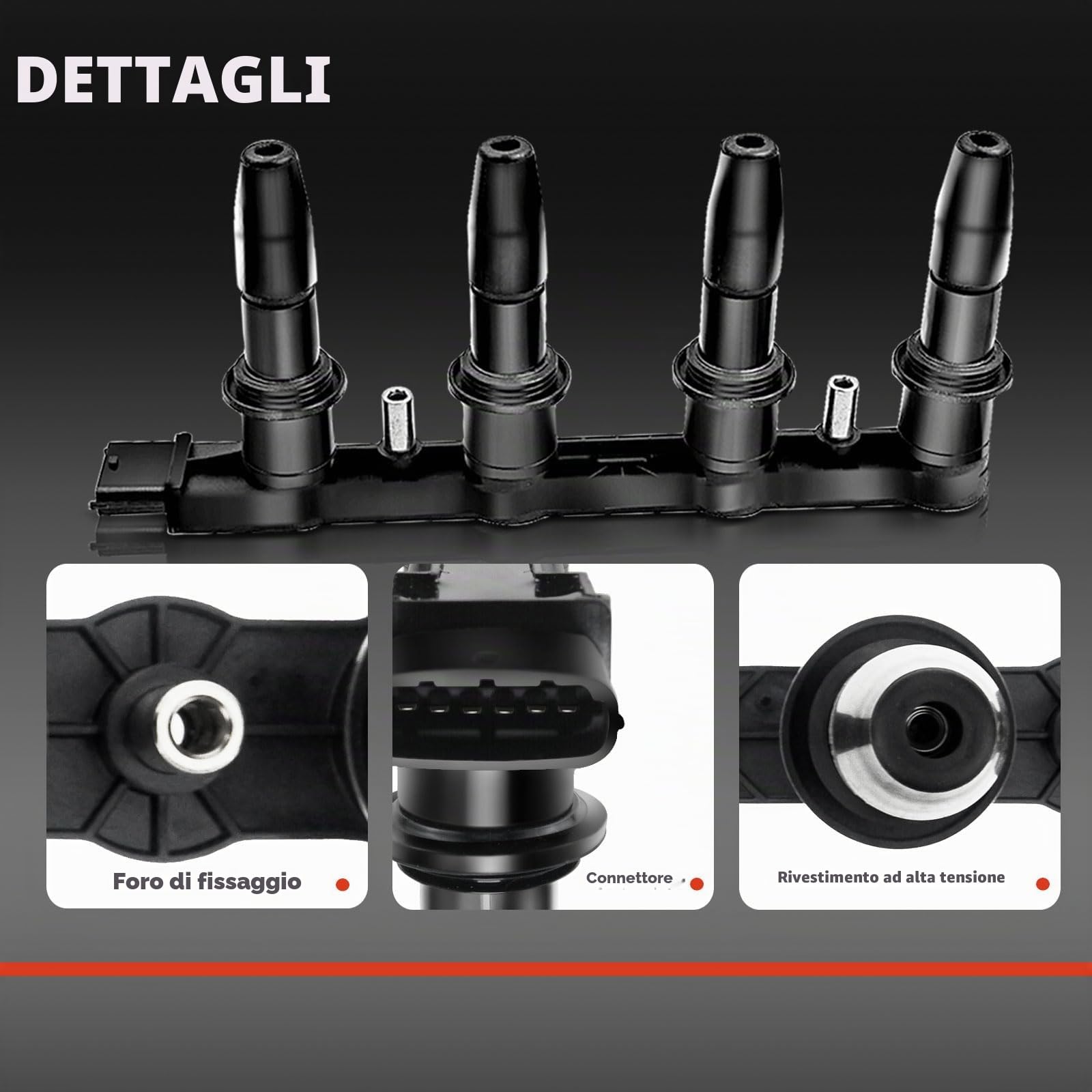Frankberg Bobine di accensione Benzina Compatibile con Zafira/Zafira Family B A05 1.6L Astra H A04 1.6L Astra H Twintop A04 1.8L Astra H CaR.A.Van A04 1.6L Astra H GTC A04 1.6L Replace# 1208021