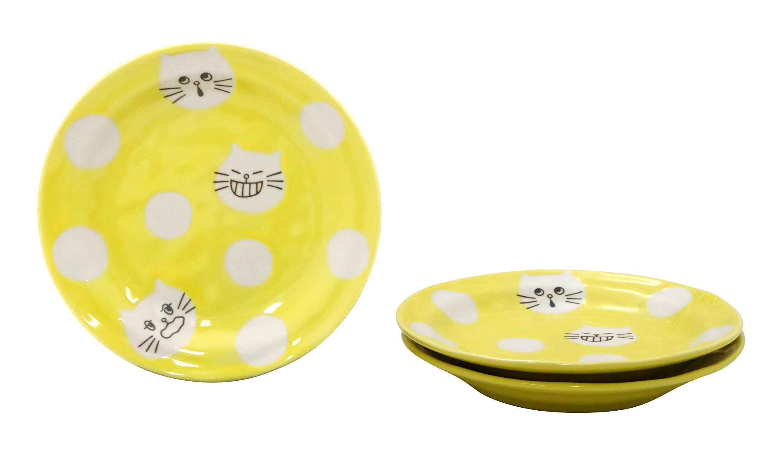 Yappari Likes Cats (Cat Plates), Cat Maruke, Shiromaru, Tataki, 5.0 Plates, 3 Pieces