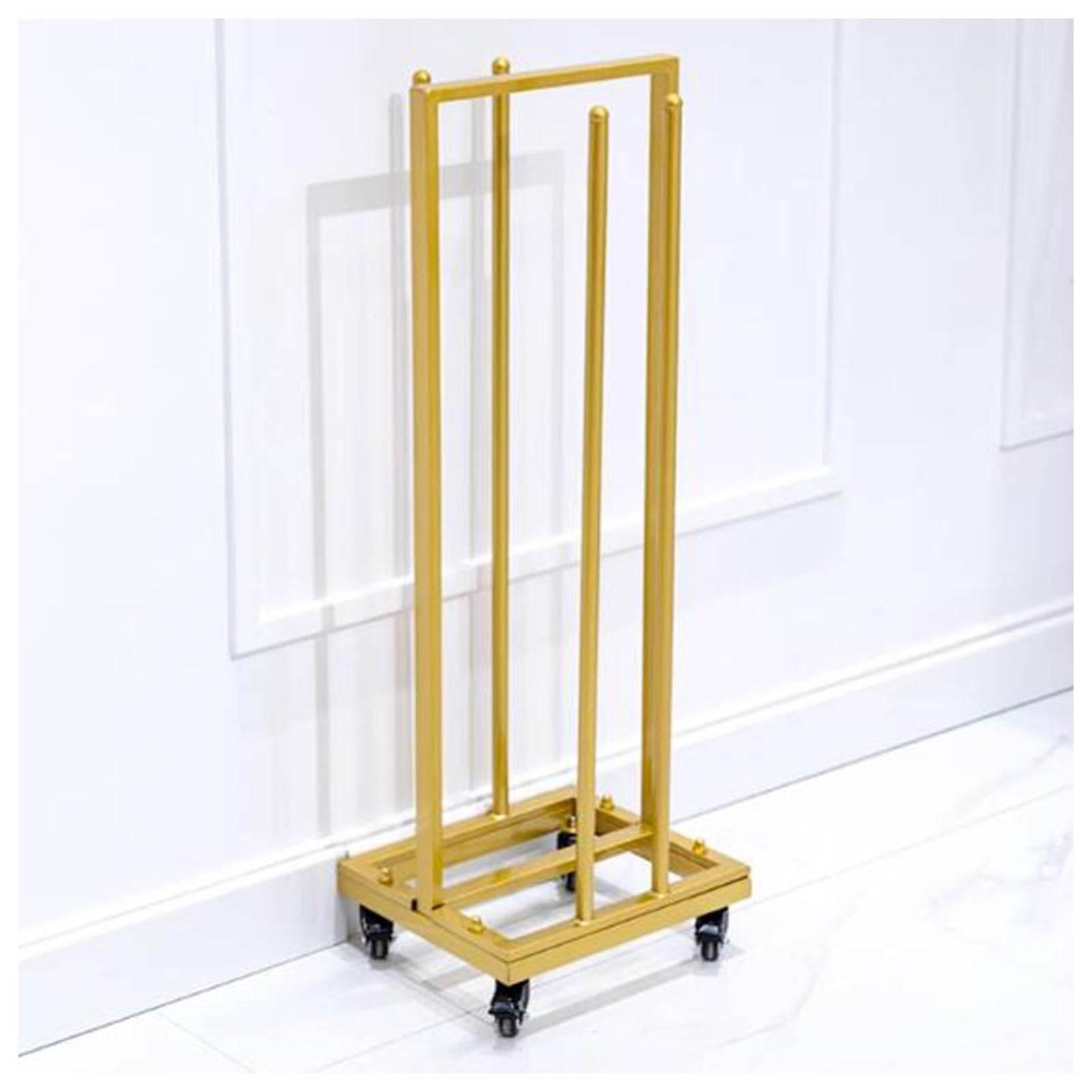 Chariot de rangement de cintres or, empileur élégant de 127cm de hauteur