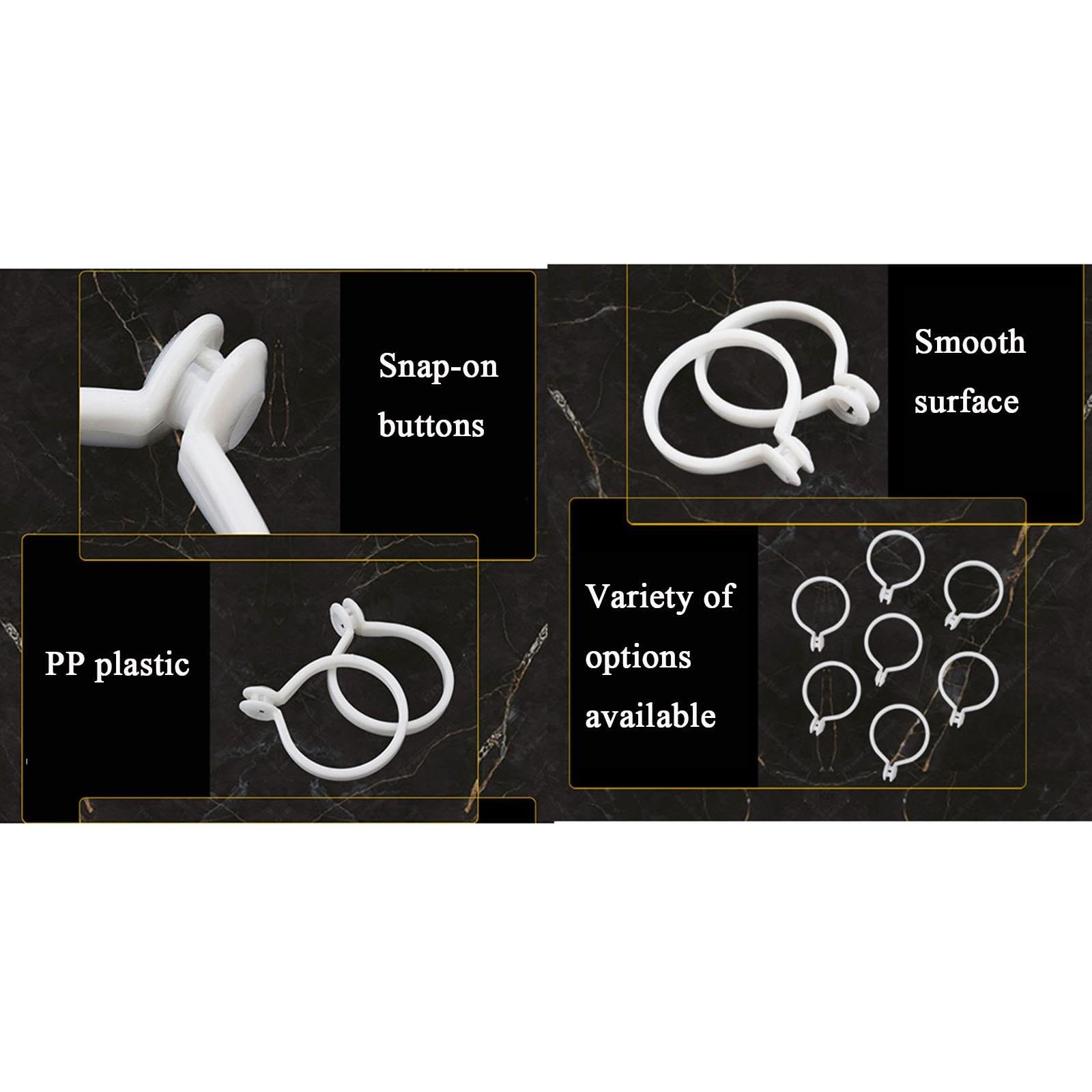 Anillos de Cortina Blancos, Trabillas for Cortinas, Clips, Ganchos y