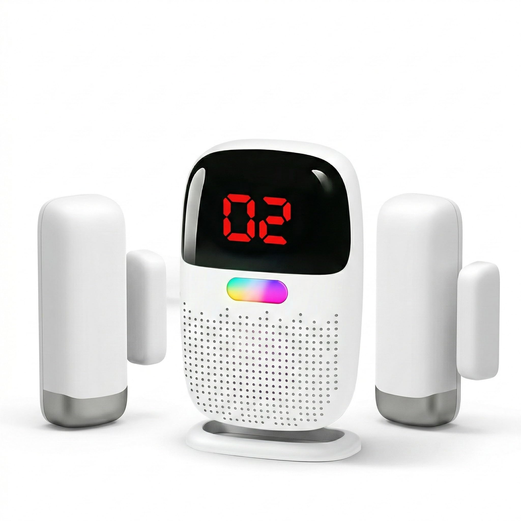 PILSAMAS Caregiver ricaricabile Pager & allarme porta quando aperto per demenza vagare anziani, portata 304,8 m sensore porta campanello con ricevitore ID LED portatile, vibrazione, nessun costo